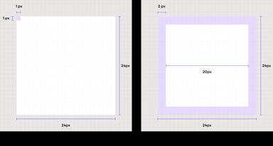 Demonstrating padding within a 24px grid